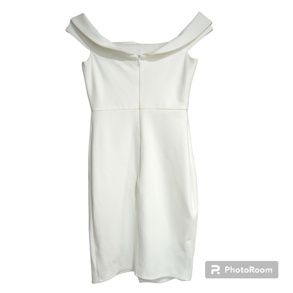 Ivory Off-Shoulder Mini-Dress - Picture 2 of 6